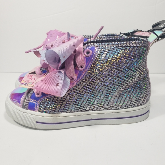 Jojo Siwa Silver High Top Shoes w/ Mermaid Bows - Picture 2 of 3